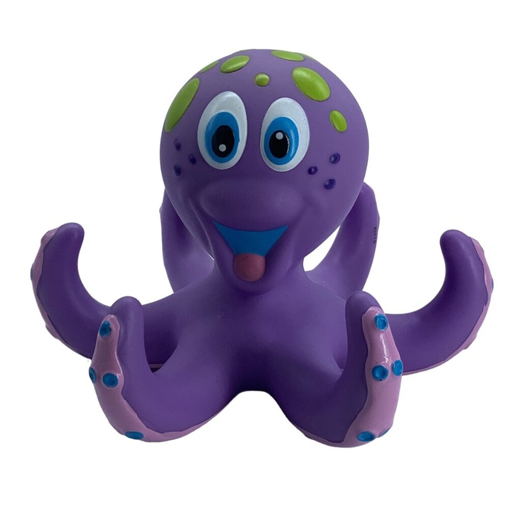 Nuby Floating Purple Octopus Hoopla Bath Toy 4.5" x 6.5" PVC 2010